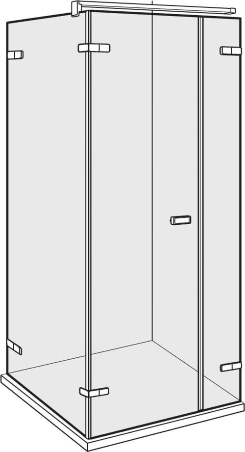 Porte battante Alterna lin.3 noir mat Verre clair CareTec Pro
