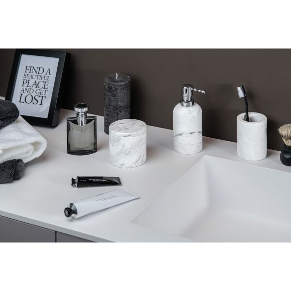 Zahnbecher Spirella Sana Weiss marmoriert image number 2