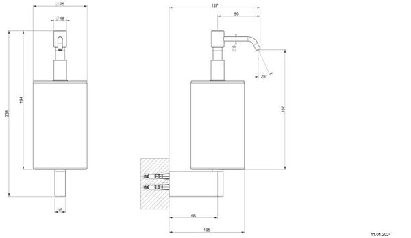 Distributeur de savon Gessi Habito Noir mat image number 1