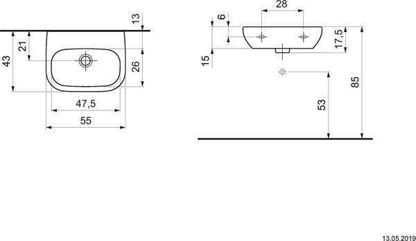 Lavabo Duravit D-Code Med blanc image number 1