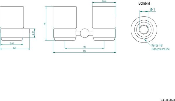 Porte-verre double Nosag Ineoline Pure acier inoxydable brillant image number 1