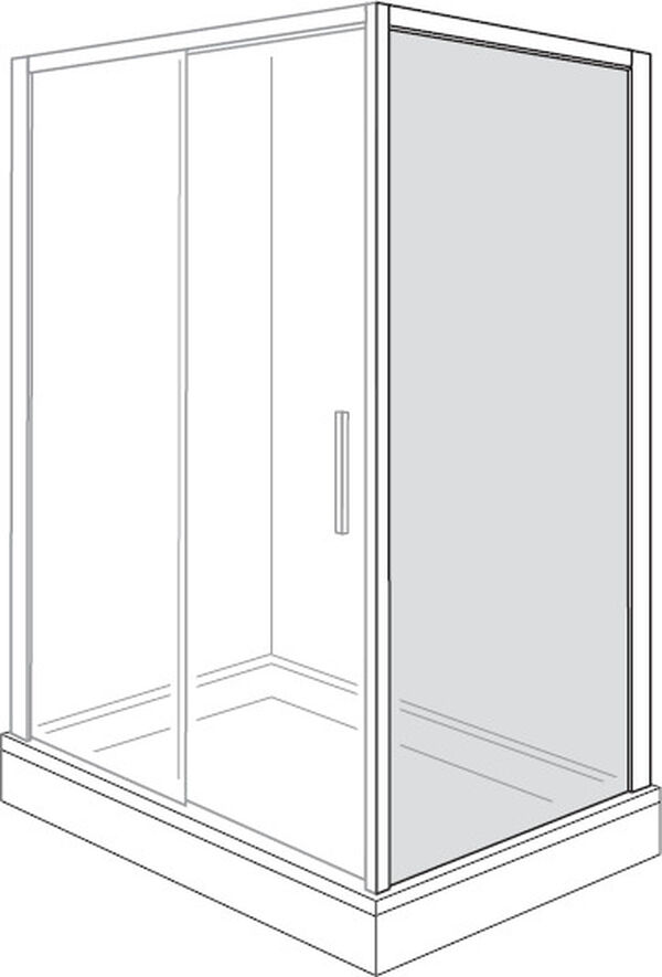 Parete laterale Alterna liva per combinazione con porta scorrevole 2 pezzi, altezza 210 cm, battuta a destra image number 0