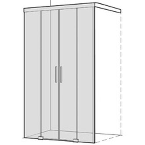 Gleitt&uuml;re Koralle S606 Plus Weiss Echtglas klar Plus