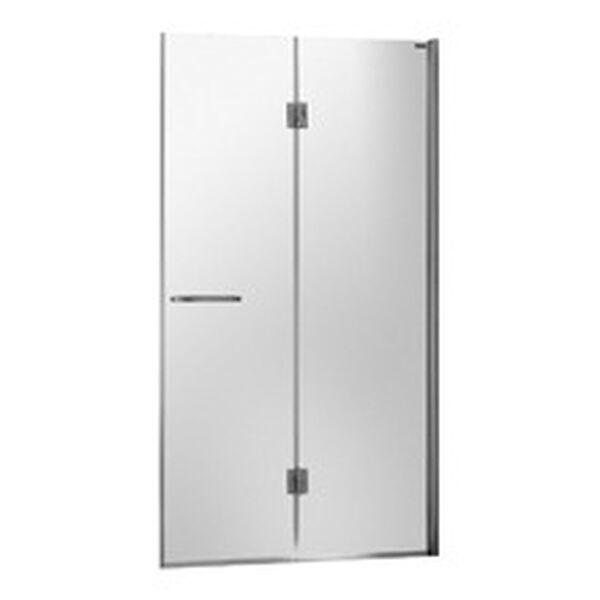 Drehfalttür Duscholux Bella Vita 3, Bodenmontage Silbereloxiert Echtglas klar CareTec Pro image number 0