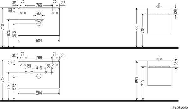 Meuble sous-lavabo Duravit D-Neo taupe mat image number 5