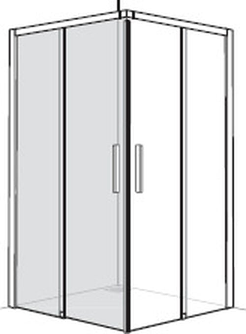 Porte coulissante Alterna liva Argent &eacute;lox&eacute; Verre clair CareTec Pro