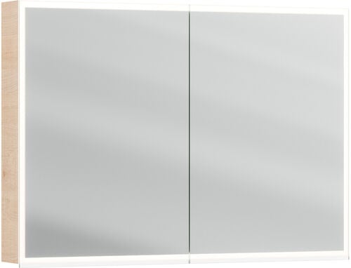 Armoire de toilette Alterna luuna LED plus avec &eacute;clairage inf&eacute;rieur/sup&eacute;rieur Ch&ecirc;ne natura brut de sciage Couleur de lumi&egrave;re r&eacute;glable en continu 2700-6500 K