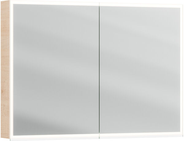 Armoire de toilette Alterna luuna LED plus avec &eacute;clairage inf&eacute;rieur/sup&eacute;rieur Ch&ecirc;ne natura brut de sciage Couleur de lumi&egrave;re r&eacute;glable en continu 2700-6500 K image number 0