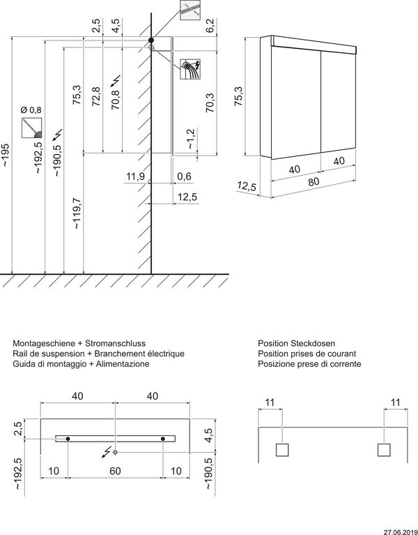 Spiegelschrank Keller Puro LED weiss image number 1