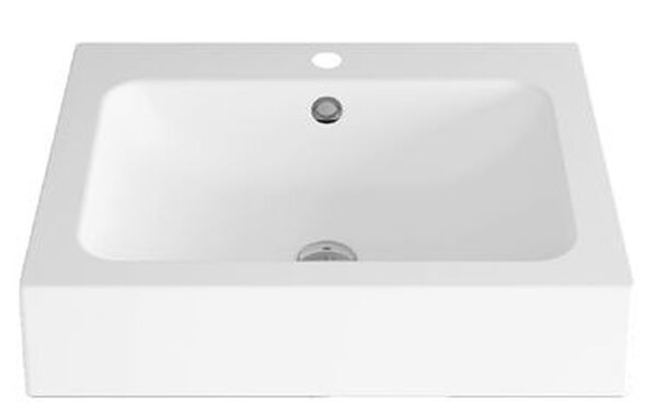 Lavabo Schmidlin Contura, 65 x 50 cm, in acciaio smaltato, altezza 14 cm, guarnizione di image number 0