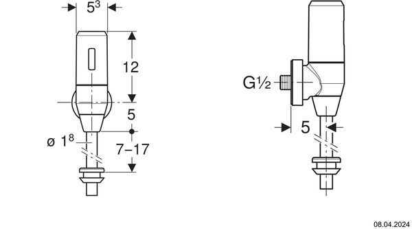 Commandes d'urinoir Geberit Chrom&eacute; image number 1