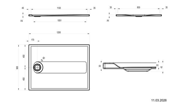 Receveur de douche Schmidlin Swiss Line Blanc Standard image number 1
