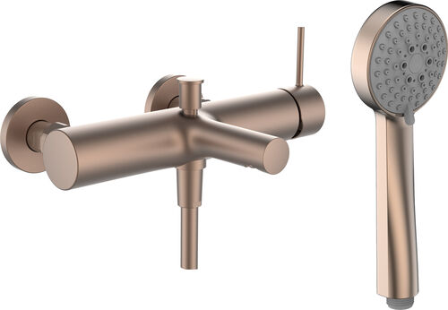 Bademischer Laufen Twinplus Slim Rosengold geb&uuml;rstet PVD basis chrom