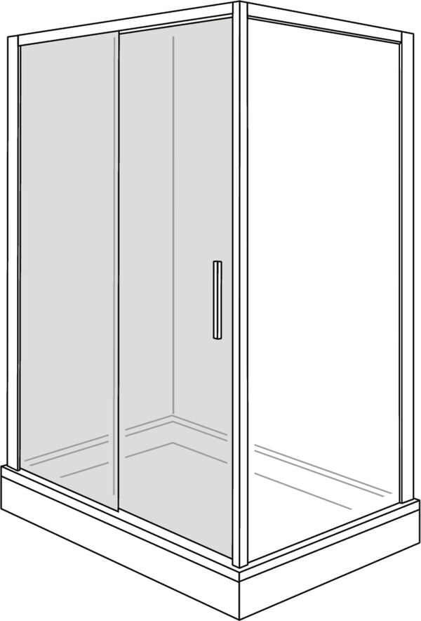 Gleitt&uuml;re Alterna liva Silber hochglanzeloxiert Echtglas klar CareTec Pro image number 0