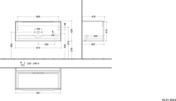 Meuble sous-lavabo Villeroy & Boch Subway 3.0 blanc image number 1