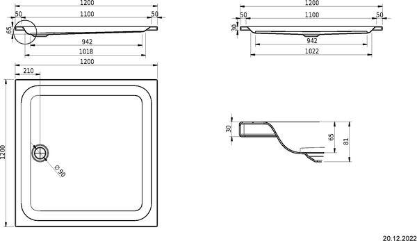 Receveur de douche Schmidlin Blanc Fond antid&eacute;rapant Antigliss Pro image number 1
