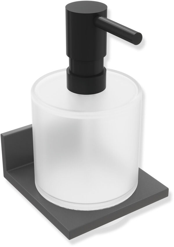 Seifen- und Desinfektionsmittelspender mit Halter Hewi 900Q Dunkelgrau Pulverbeschichtet image number 0