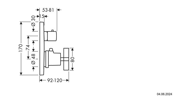 Thermostatmischer-Endmontageset Axor Citterio Verchromt image number 1