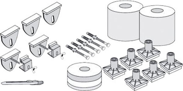 Schallschutz Hafner Iso-Set Whirlpool, 6 Füsse M12 2 Wandhalter Wannenprofil 3,6 m image number 0