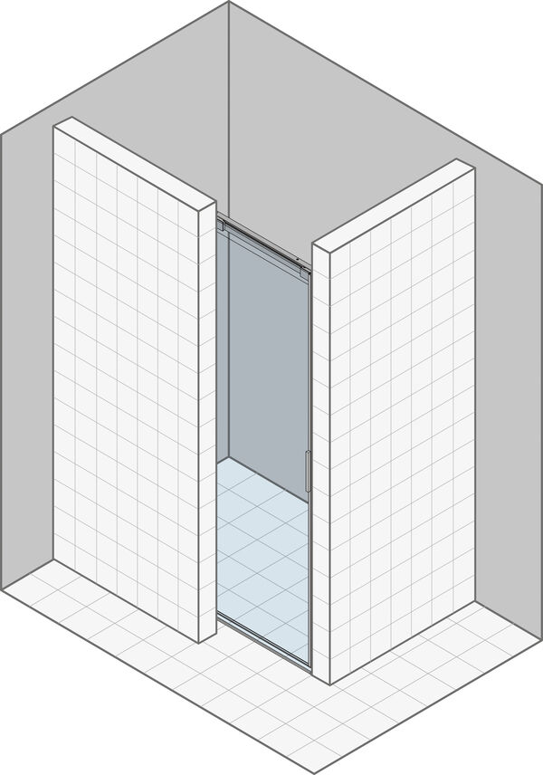 Paroi coulissante Duka Acqua 5000 new Couleur acier inoxydable Verre clair ProCare, s&eacute;rigraphie noir au-dessus image number 0