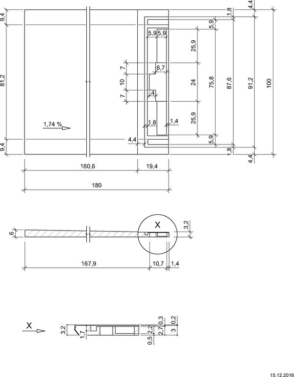 &Eacute;l&eacute;ment de douche Wedi Riolita/Muro plain-pied image number 1