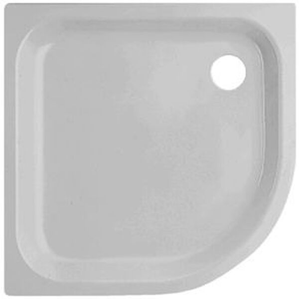 Eckduschenwanne Schmidlin, Schenkellänge 80 cm, Stahl, Schallisolierung, Tiefe 6,5 cm, Ablaufloch image number 0