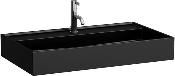 Auflegewaschtisch Laufen Kartell 80 x 46 cm Schwarz matt image number 0