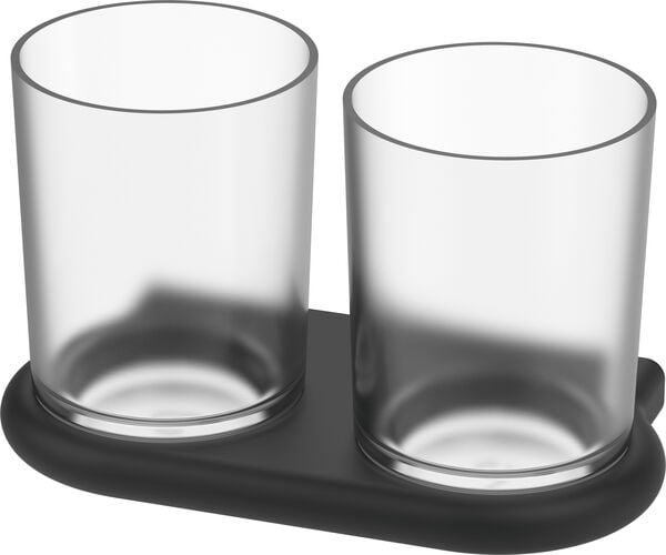 Porte verre double Bodenschatz Nia Noir mat image number 0