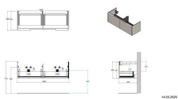 Meuble sous-lavabo Alterna pro S Tortona image number 3