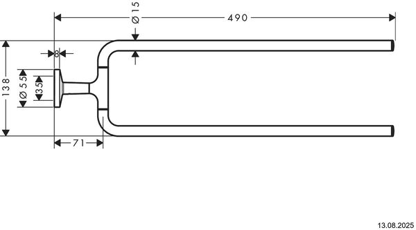 Porte-linge double Axor Universal Circular Brushed brass image number 1