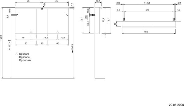 Spiegelschrank Alterna format LED plus light grey image number 1