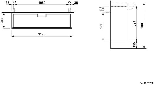 Waschtischmöbel Laufen New Classic Weiss hochglanz image number 1