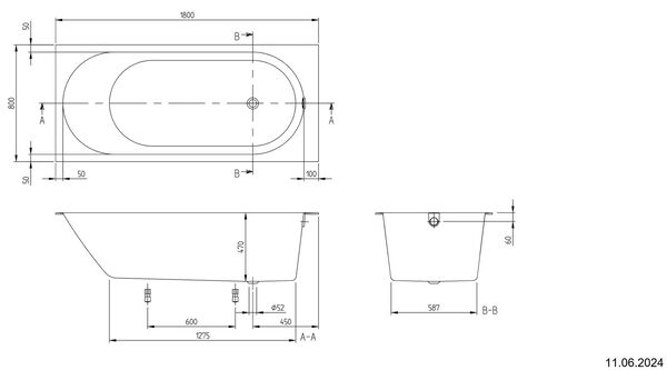 Badewanne Villeroy & Boch Oberon 2.0 weiss image number 1