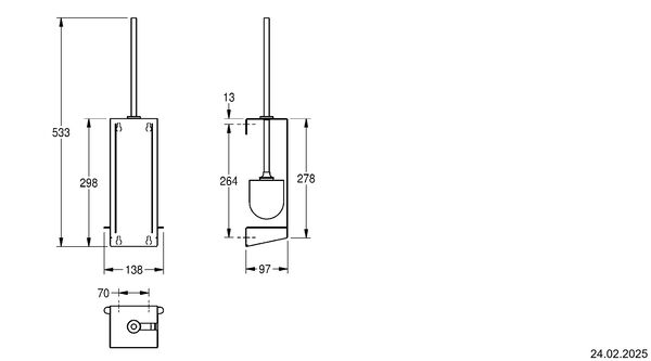 Porte-balai KWC EXO 687X Acier inoxydable satin&eacute; mat image number 1