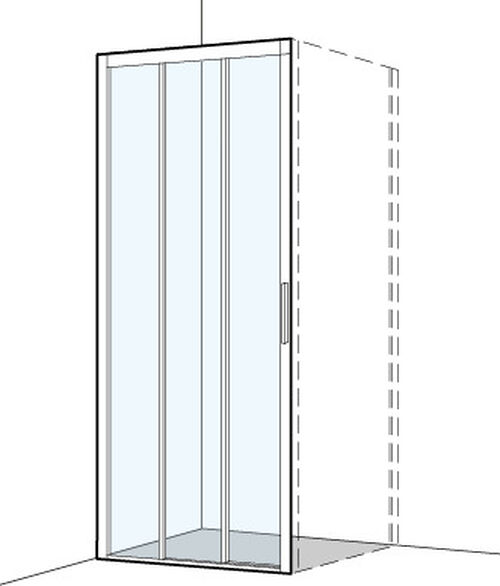 Porta scorrevole Koralle S400 Plus Silver polish Vetro trasparente Plus