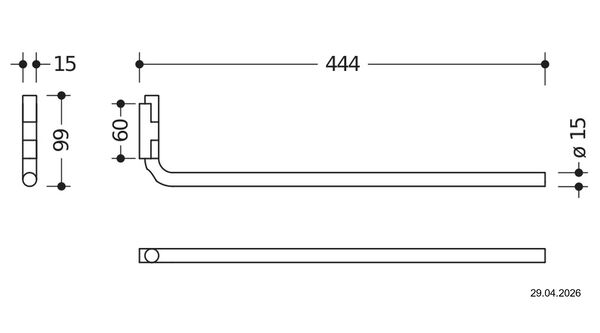Porte-linge Hewi System 480 Acier inoxydable mat Standard image number 1