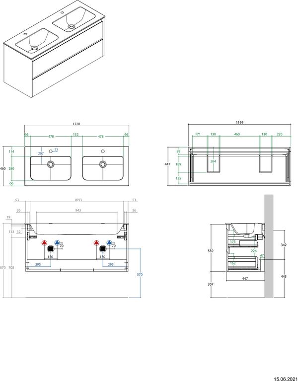 Combinaison de lavabo Alterna progetto 46 Blanc brillant image number 1