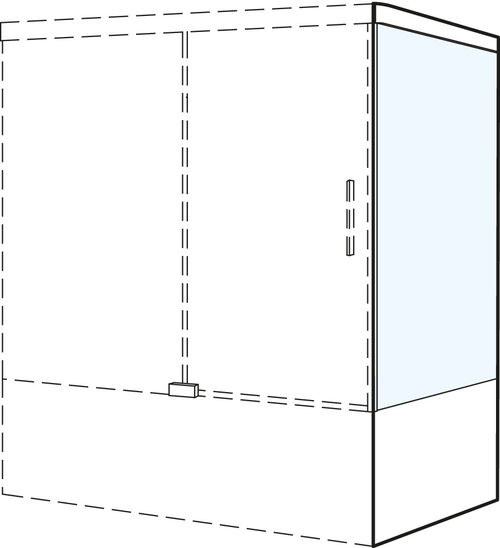 Paroi latérale Koralle S505 Plus Silver polish Verre clair Duschguard