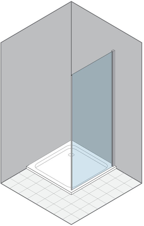 Seitenwand Duka Gallery 3000 New Silbereloxiert Echtglas klar