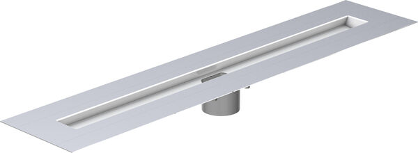 Duschrinne Aqua, Swissline Vario, Gehäuselänge 122 cm mit Zarge zum Kanten Edelstahl image number 0