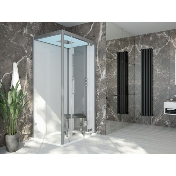 Doccia a vapore Hoesch Sense Perience Bianco Vetro trasparente EverClean image number 1