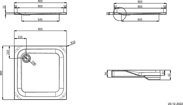 Receveur de douche Schmidlin Swiss Line blanc image number 1