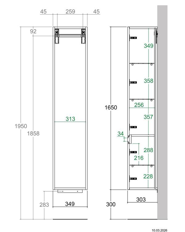 Armoire haute Alterna universale S Blanc premium image number 1