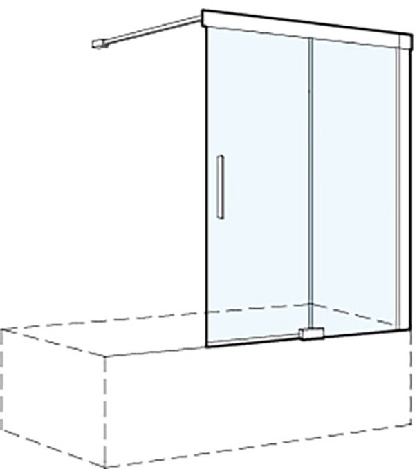 Gleittüre Koralle S600 Plus weiss Echtglas klar Duschguard image number 0