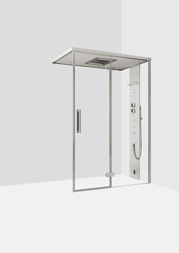 Douche &agrave; vapeur Ronal Mimesi Argent brillant Panneau avant en acier inoxydable poli image number 0