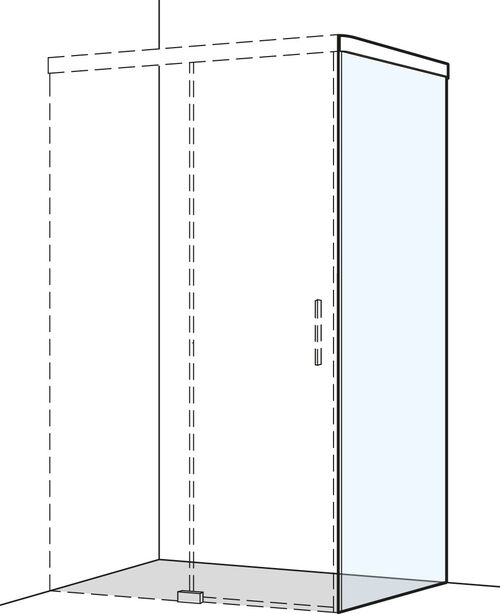 Seitenwand Koralle S505 Plus schwarz matt Echtglas klar