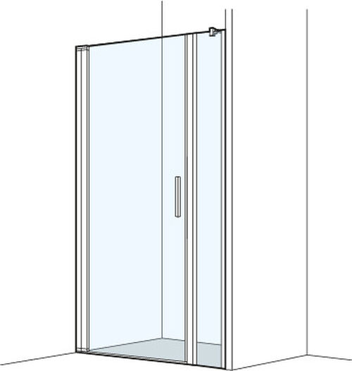Porta a pendolo Koralle S400 Plus Silver polish Vetro trasparente Plus