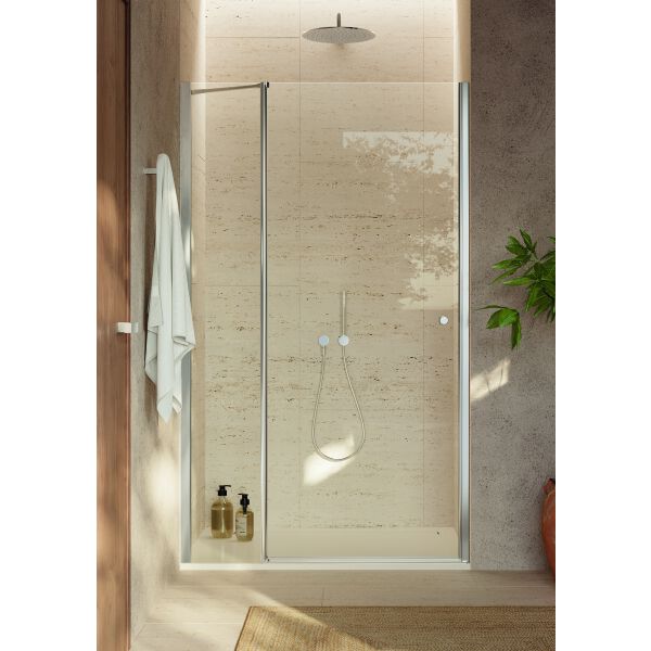 Porta a battente Duka Multi-S 4000 new argento eloxato Vetro trasparente ProCare image number 1