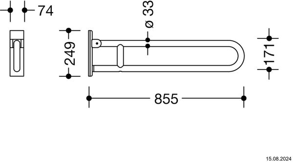 Mobiler Klappgriff Hewi 805 edelstahl matt image number 1