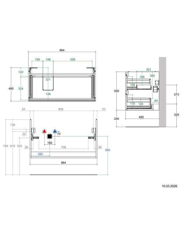 Meuble sous-lavabo Alterna zero S Pebble grey image number 1